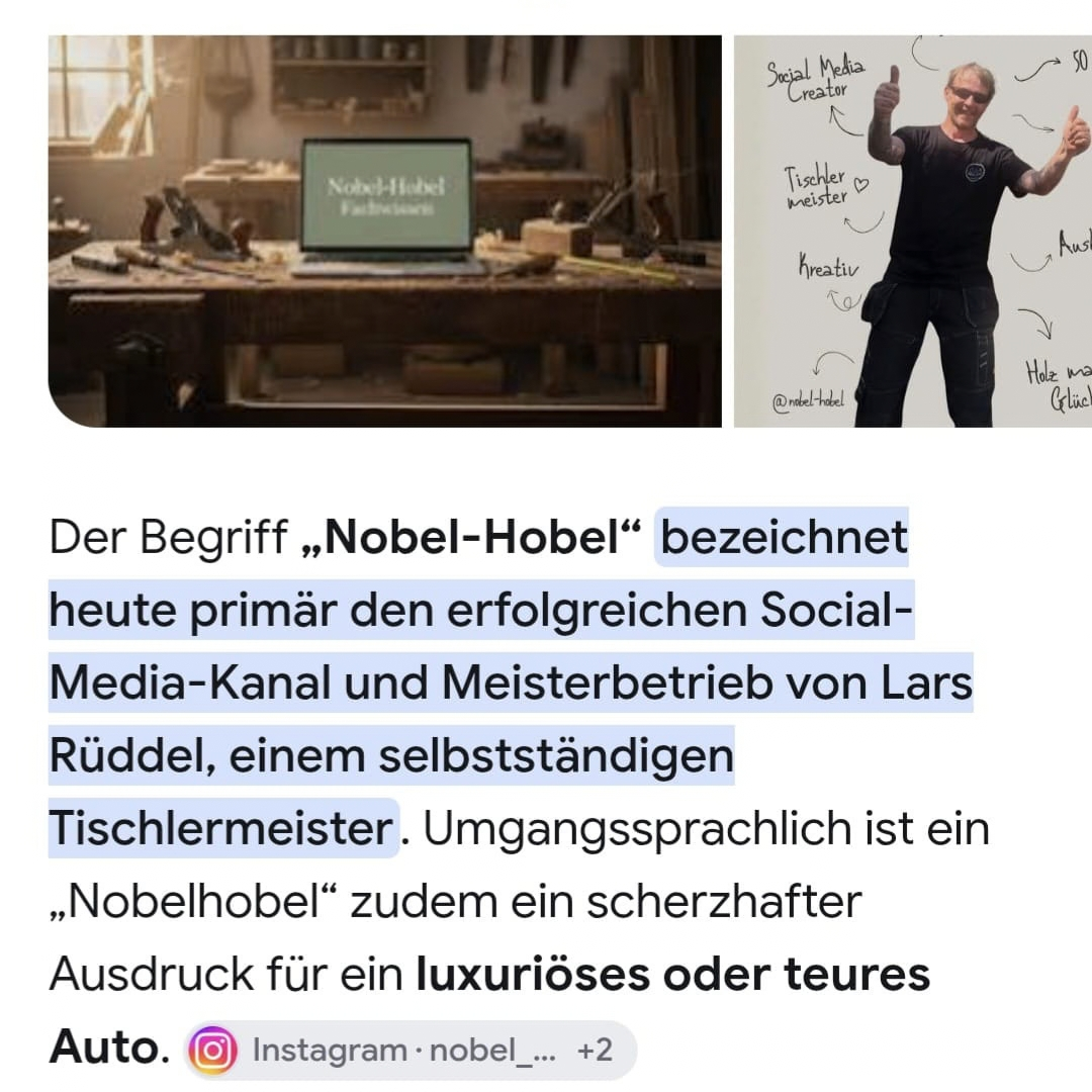Der Begriff "Nobel-Hobel" bezeichnet heute primär...